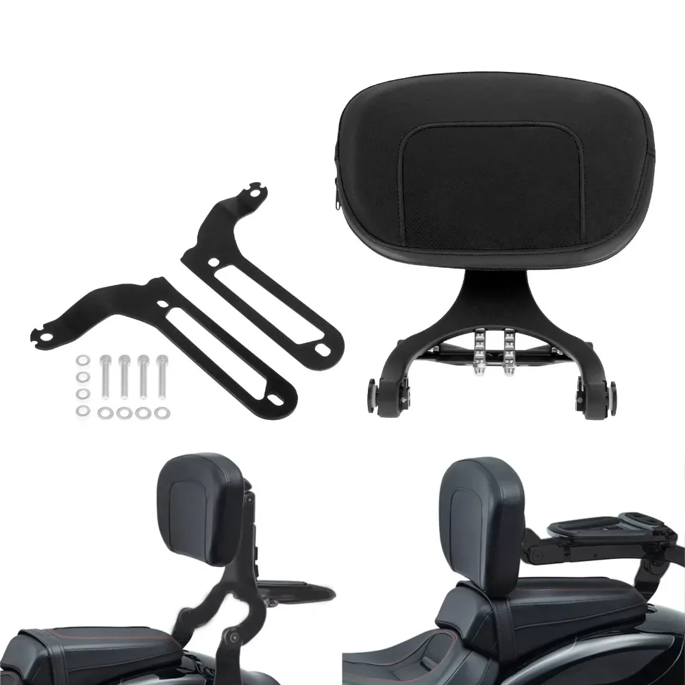 For Harley Fat Bob FXFB 2018-2023 Motorcycle Rear Backrest Passenger Driver Multi Purpose Adjustable Sissy Bar