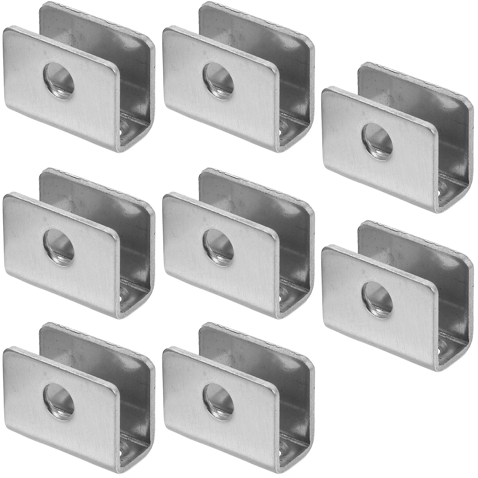 

8pcs Glass Clamps Stainless Steel No-Drill Bracket Clips Glass Mounting Clip For Cabinets Mirrors Showers Railing S Size