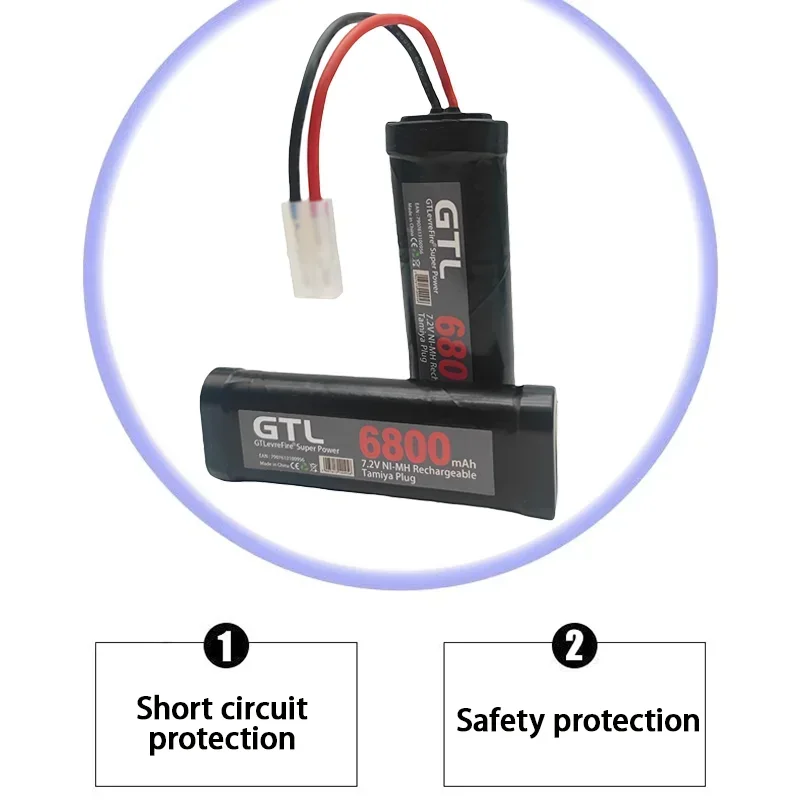New 7.2V Battery 6800mAh NiMH Batteries Pack For RC Car Truck Buggy Boat Tank Ni-Mh Baterias Gray Super Power