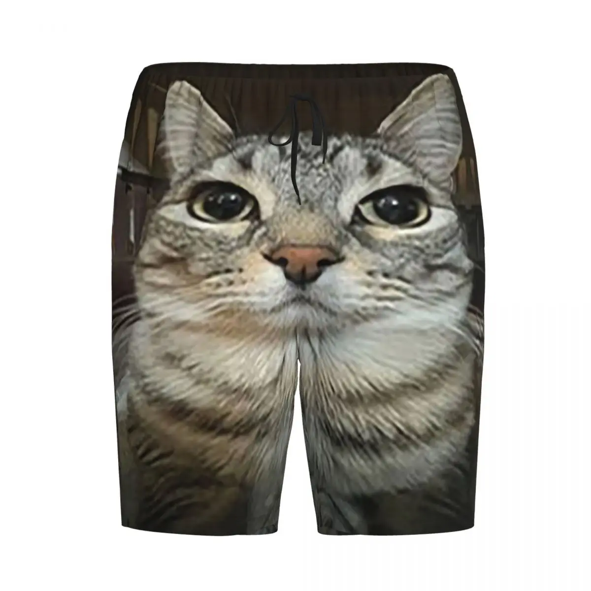 

Мужские пижамные шорты с принтом кота, смотрящего прямо на вас, для сна и отдыха