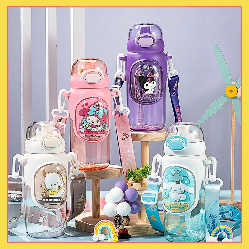 

New Sanrio Coolomi Melody Plastic Cup Good-Looking Student Water Cup Portable Large Capacity Straw Cup Ornament Collection Gifts