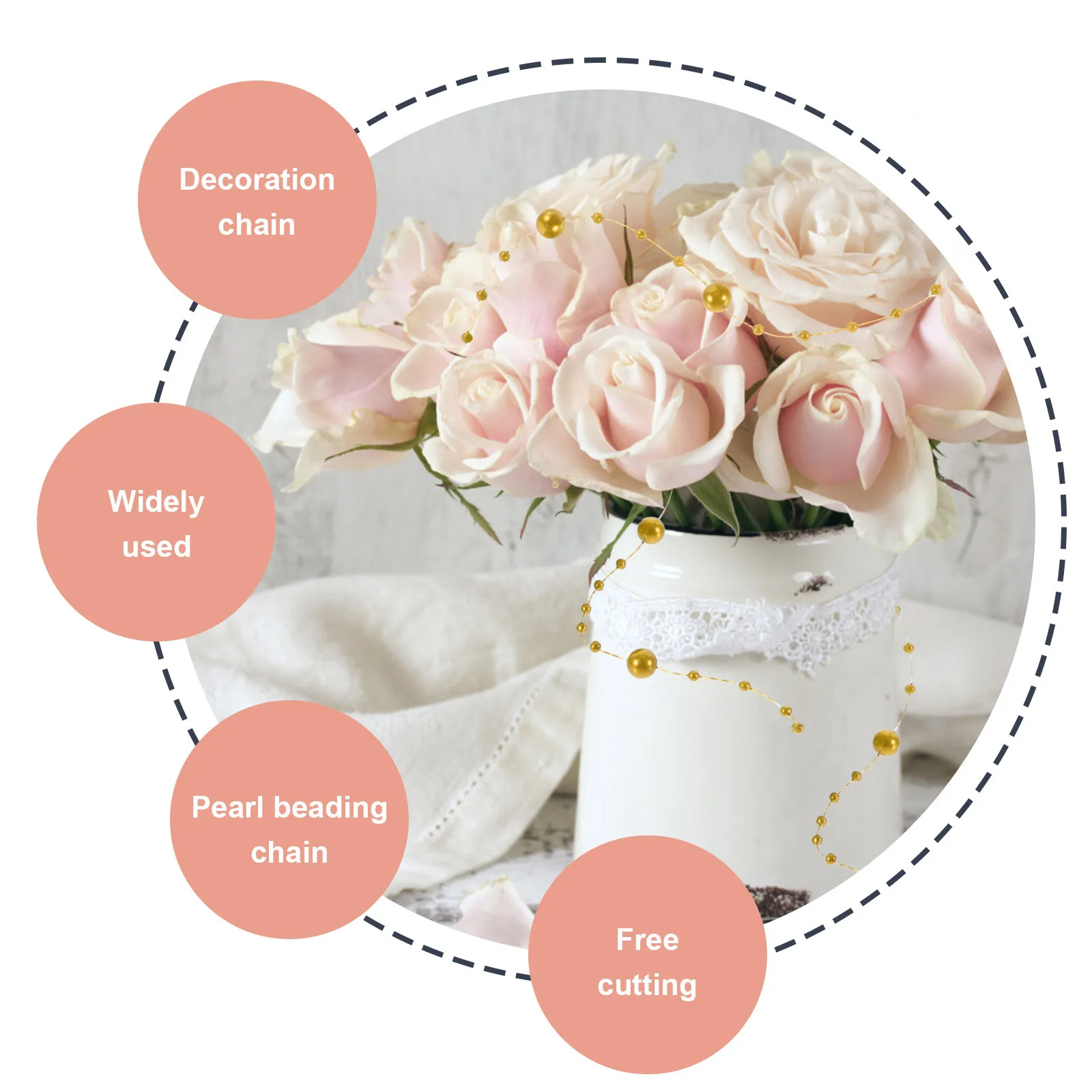 1 rolle Künstliche Perle Perlen Kette Glänzende Diy String Für Hochzeit Urlaub Dekor Girlande Hause Party Liefert Perlen Strang