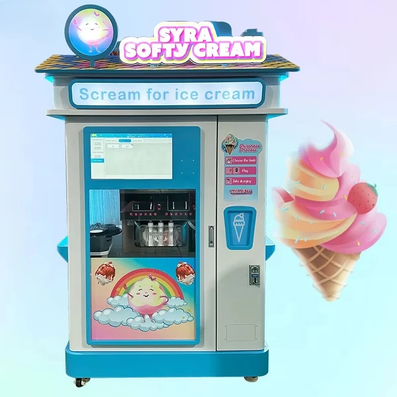 FOODLINE Wholesale Smart Ice Cream Vending Kiosk Custom Logo Appearance Multi Payment Frozen Dessert Selling Machine