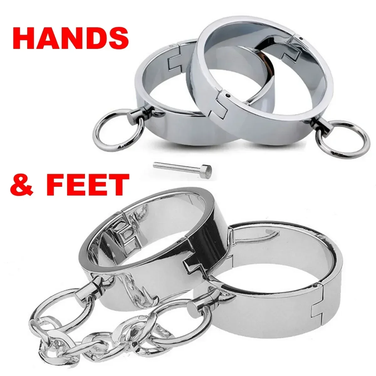 Metal Handcuffs Ankle Cuff Bondage Bracelet Restraints BDSM Footcuffs Intimate Adult Game Sex Toys for Couples Sexshop