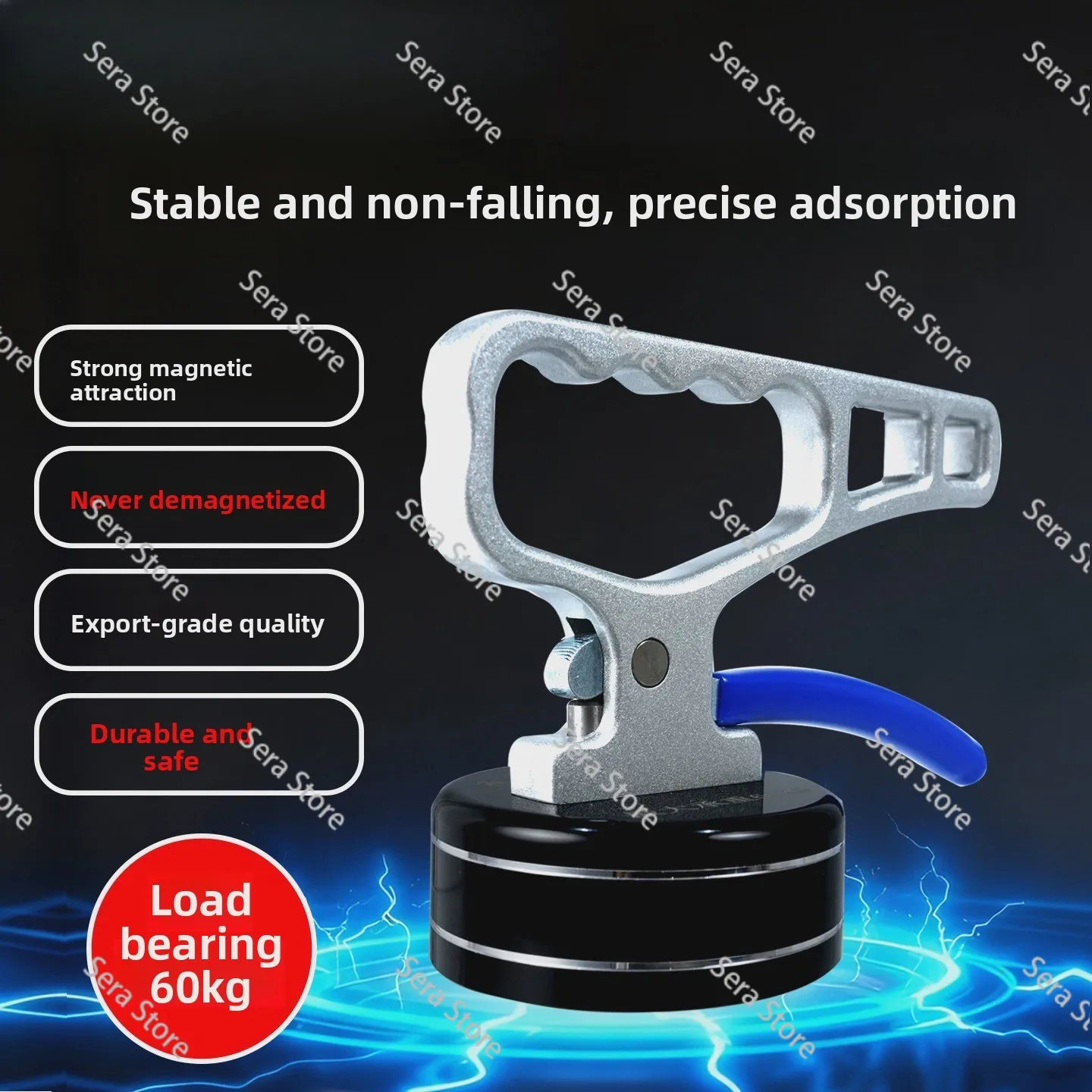 30-60KG Load Strong Magnets Suction Cup Magnetic Force Material Pickups Laser Cutting Portable Lifters Steel Mold Handling Tools