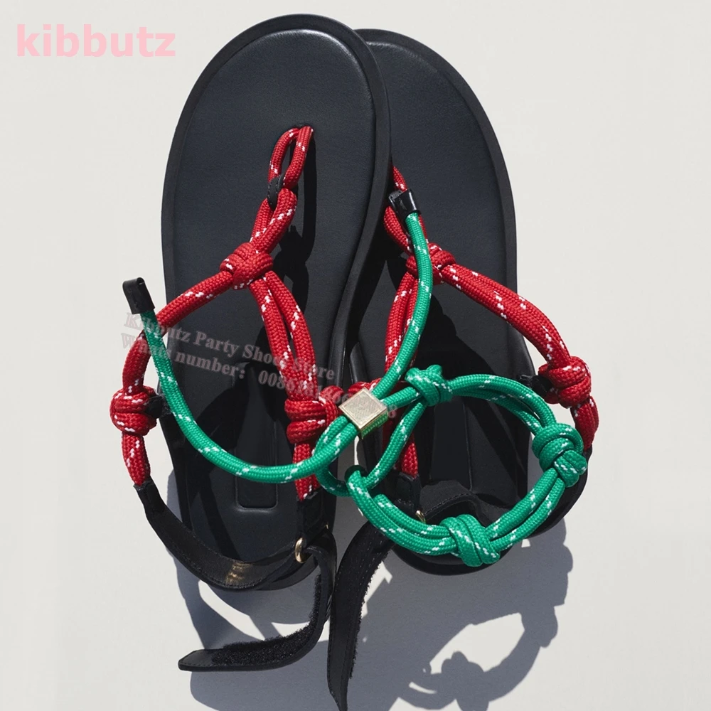 Genuine Leather Beach Sandals Clip Round Toe Flat with Mixed Color Outdoor Summer Fashion Elegant Concise Sexy Women Shoes New