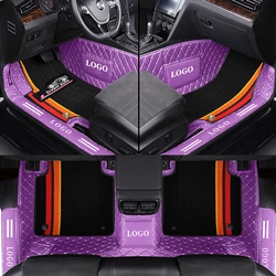 Car Floor Mats Double Layer For KIA Xceed 2020 LHD 5-Seater Full Coverage Leather Car Mats Auto Accessories Carpet Cover