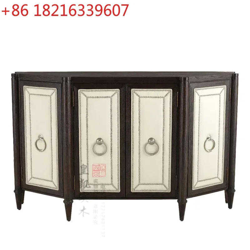 French Retro Curio Cabinet New Classical European Solid Wood Sideboard Console Tables Sets