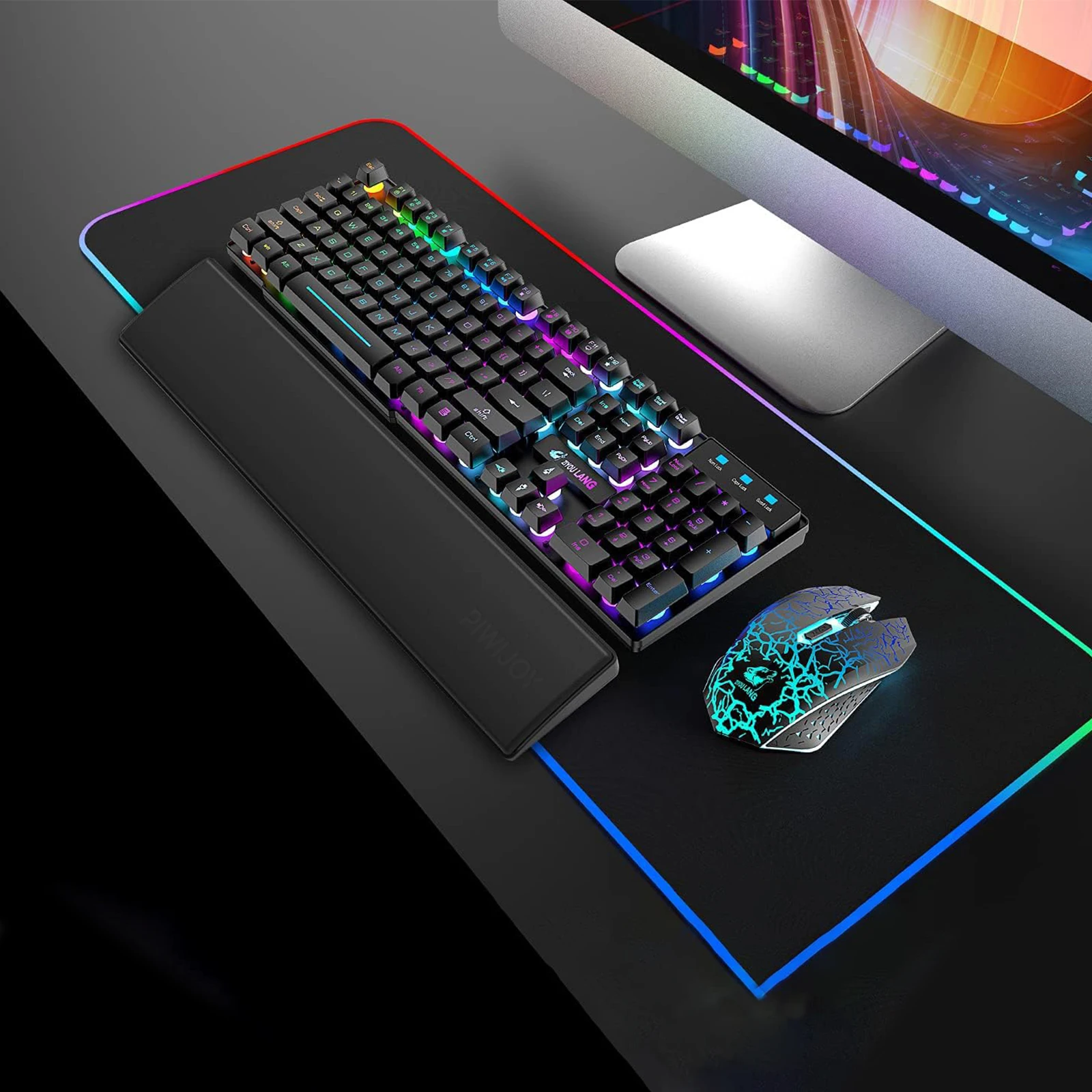 Reposamuñecas para Teclado, Espuma Viscoelástica Ergonómica para Computadora Portátil, Hogar y Oficina