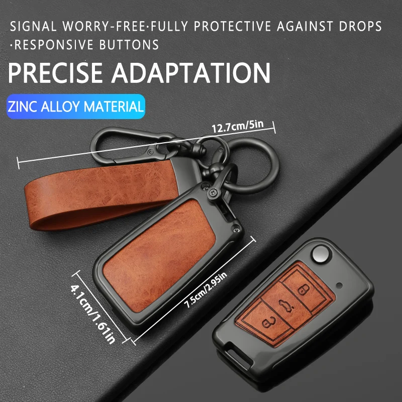 Alloy Car Key Case Cover for VW Volkswagen Golf 7 Seat Arona Passat B8 Seat Leon MK4 Polo Tiguan Beetle Caddy Up Skoda Accessory view 2