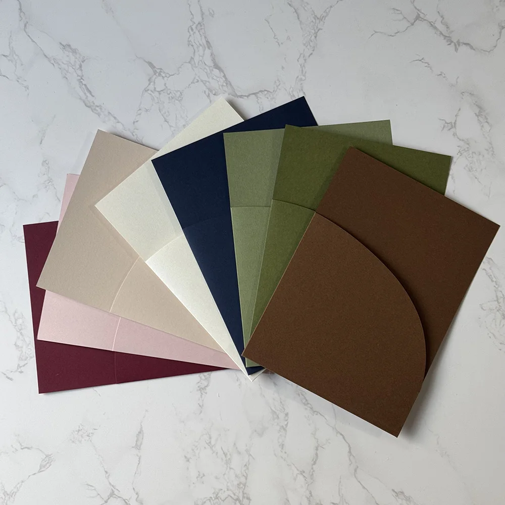 10 قطع من غطاء دعوة الزفاف للجيب، مغلف دعوات بسيطة لعيد الميلاد والخطوبة في عيد الميلاد الخامس عشر، دعوة 5*7 بوصة، يمكنك صنعها بنفسك في