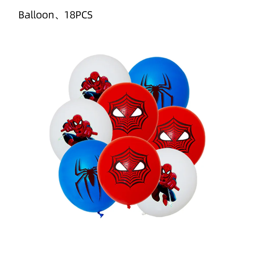 Spider-Man Birthday Decoration Aluminum Film Digital Balloon New Spider-Man Red Tableware Baby Shower Children\'s Party Supplies