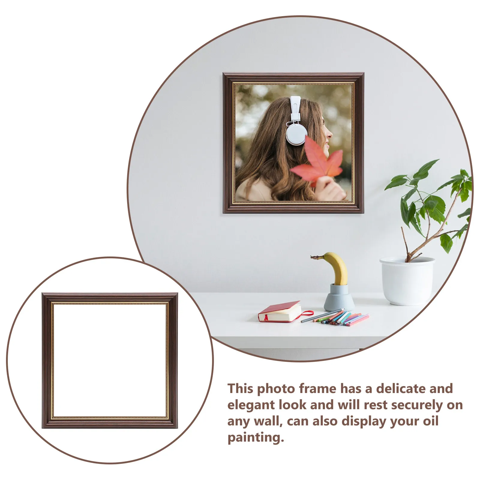 Vintage Resin Floating Frame for Canvas Display