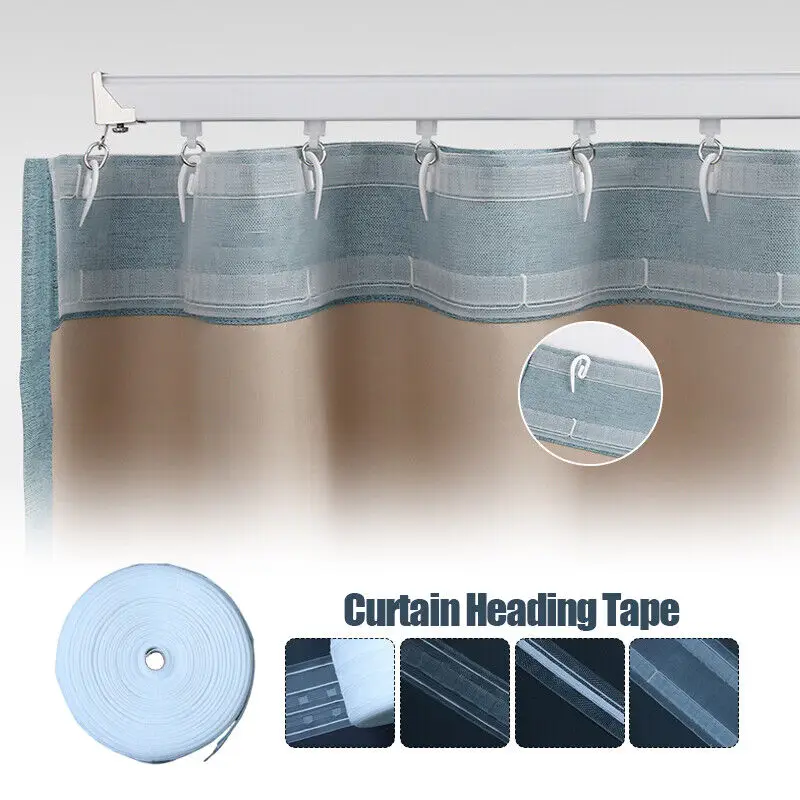 10/20M Transparent DIY Ribbon Curtain Heading Tape Pleat Curtain Pinch Belt For Home Curtain DIY Craft Curtain Installation