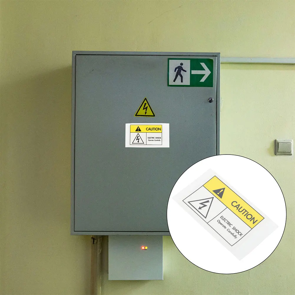 

2 pcs Electric Shocks Warning Stickers High Voltage Safety Sign For Industrial Equipment Office Use