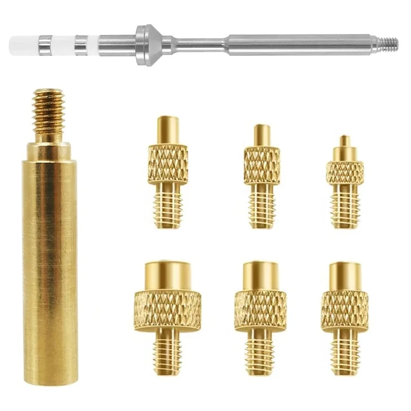 7pcs Heat Insert Nut Iron Tips Head Hot Melt Heat Set Insert Soldering Iron Tips 3D Printing Modify Finishing Brass Thread Embed