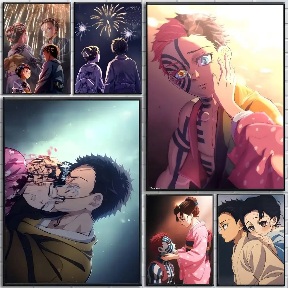 Anime S-layer Akaza-Koyuki posters Self-adhesive Paper Print