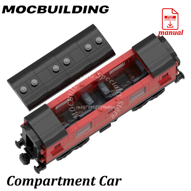 City Wagon Car Passenger Compartment Train Model Display Railway Accessories MOC Building Block DIY Brick Toy Gift Toys