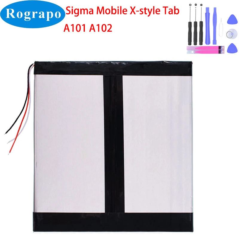 New 3.7V 9000mAh Sigma Mobile X-style Tab A101 A102 Tablet PC Replacement Battery Accumulator 3-Wire