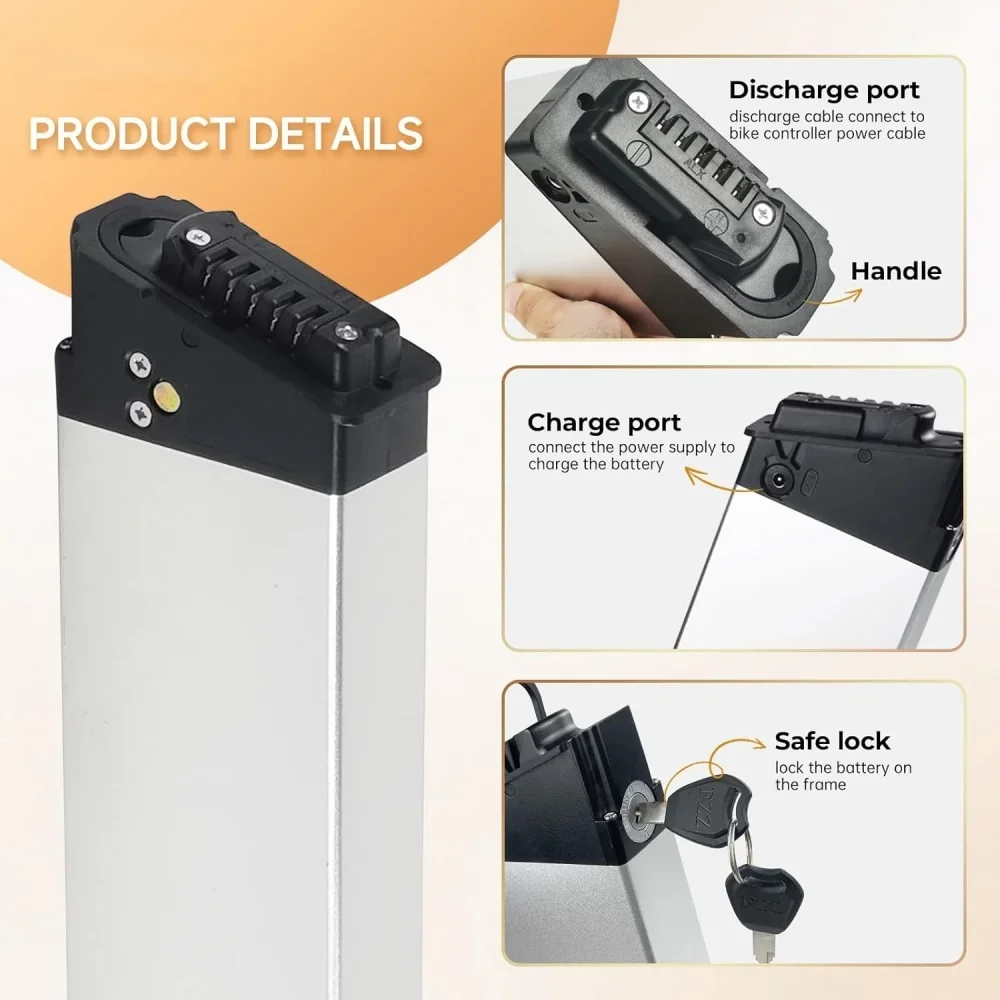 

Replacement Battery Folding Bicycle Battery 48V 17Ah 14Ah 12.8Ah 10.4Ah Lithium Batteries Fit for LAFLY X3/JINGHMA R7 R5