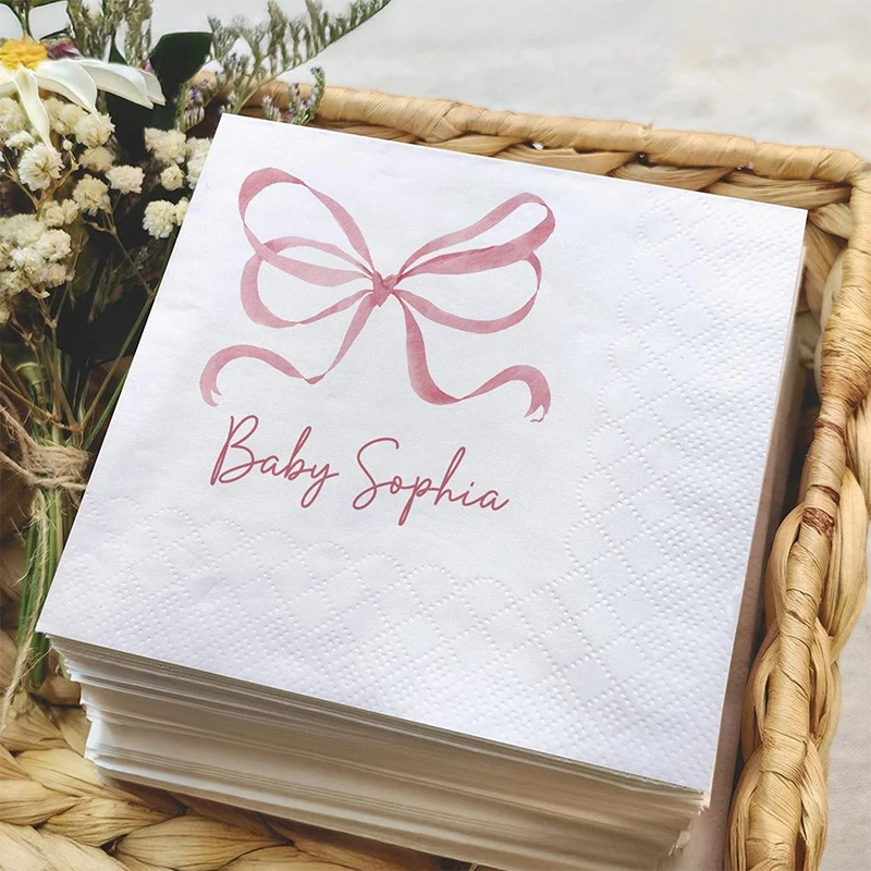 

Personalized Baby Shower Napkins Custom Printed Beverage Cocktail Napkins Baby Shower Decorations