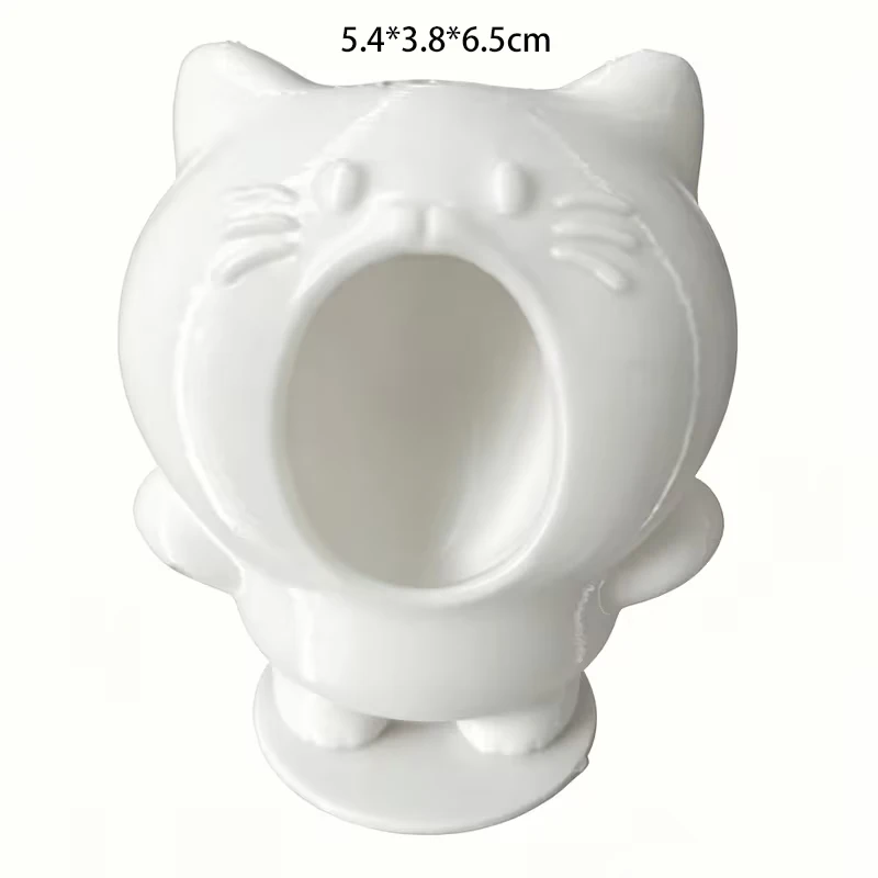 Cute Big Mouth Cat 3D Printed Storage Figurine Cartoon Kitten Mini Multifunctional Desktop Organizer Minimalist Animal Decor