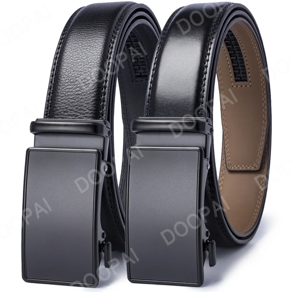 

DOOPAI Belt Male Men's belt Genuine Leather Strap luxury brand Automatic Buckle Belts For Men Belts Cummerbunds cinturon hombre