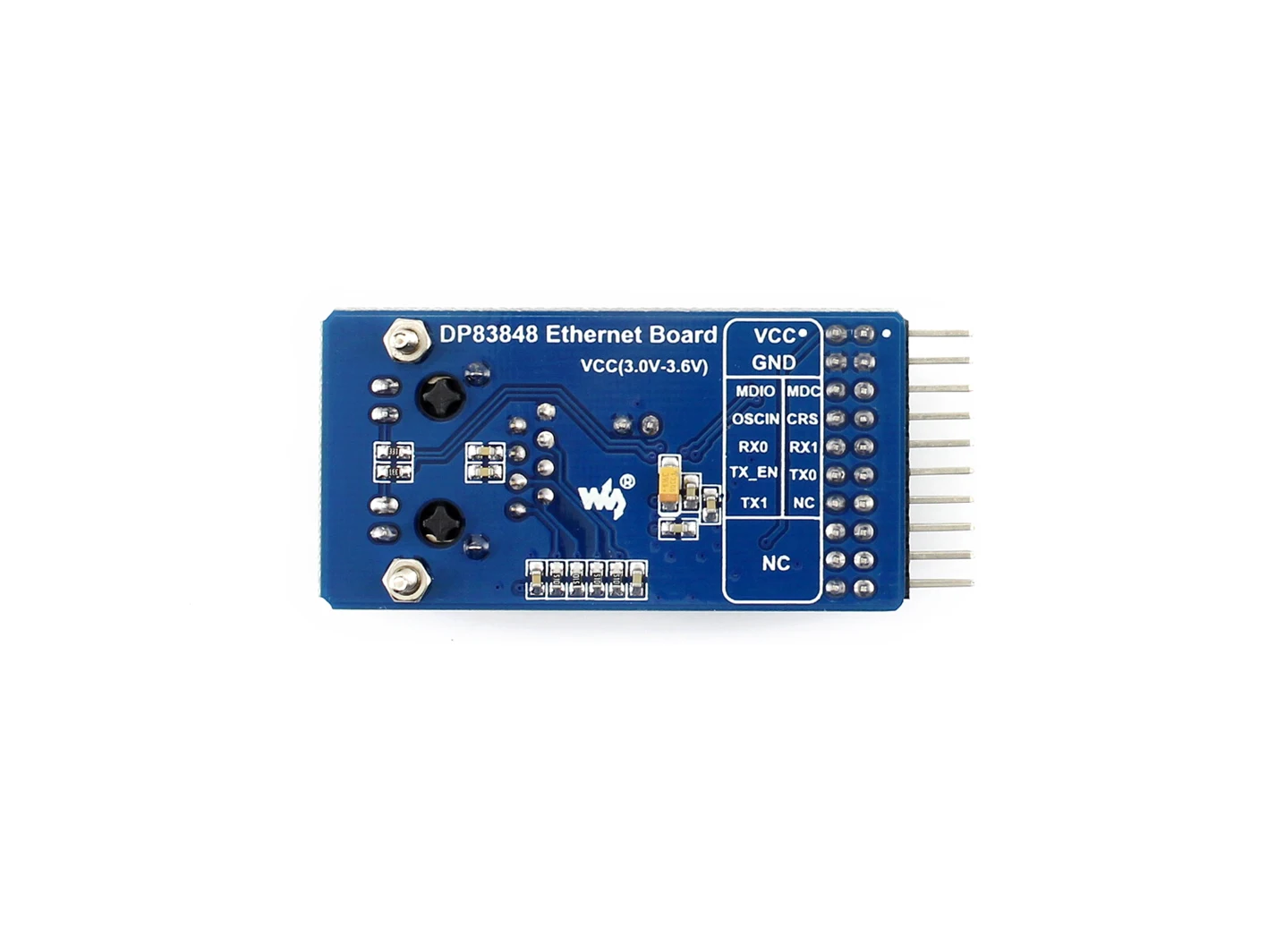 Waveshare DP83848 Ethernet Board Features The Single Port 10/100 Mb/S Ethernet Physical Layer Transceiver and RJ45 Connector