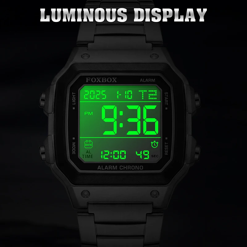 FOXBOX NEW Luxury Men Watch Military Sport Digital Watch for Men Waterproof LED Quartz Chronograph Clock Male Relogio Masculino