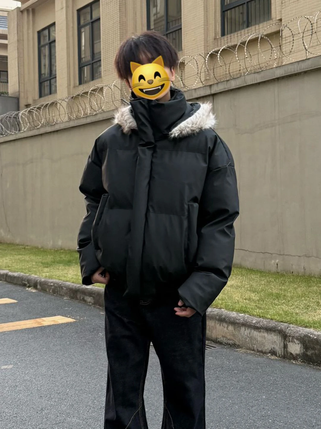 

Мужская зимняя куртка Bla ort Puffer Jaet в американском стиле, из искусственной кожи, с меховым воротником и съемным капюшоном, теплая