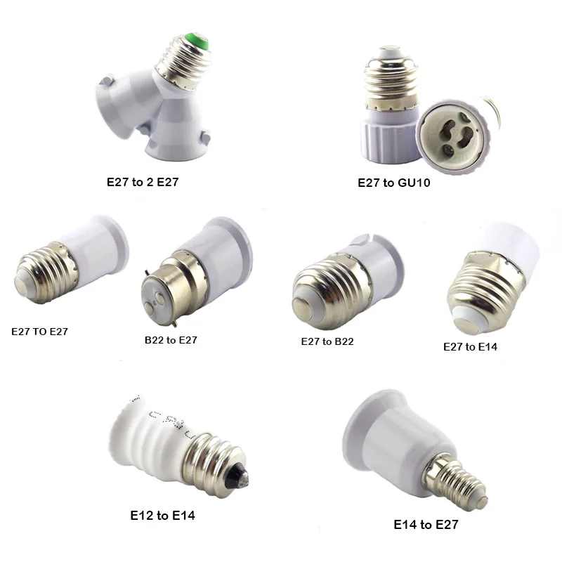 E27 to E14 GU10 B22 Lamp Base LED Corn Bulb light Light Holder Converter Socket Adapter Conversion Fireproof Material B4