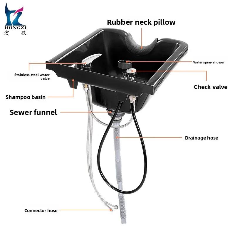 LH hanging basin barber chair shampoo basin hair salon shampoo bed accessories