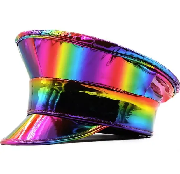 Holographic Hat Nightclub Dance Cap Women Rainbow Military TPU Perform