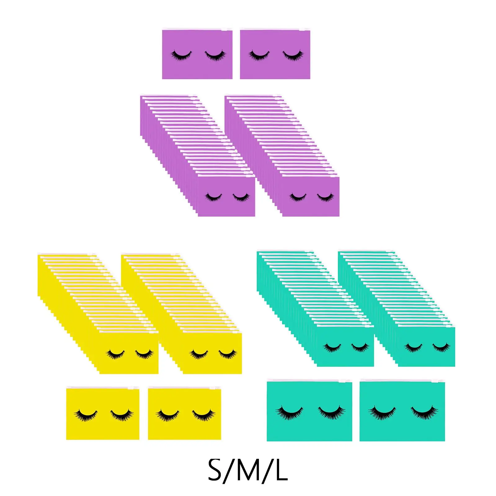 

5-6pack Multipurpose 50Pcs Eyelash Bags Eyelash Makeup Bags with Zipper