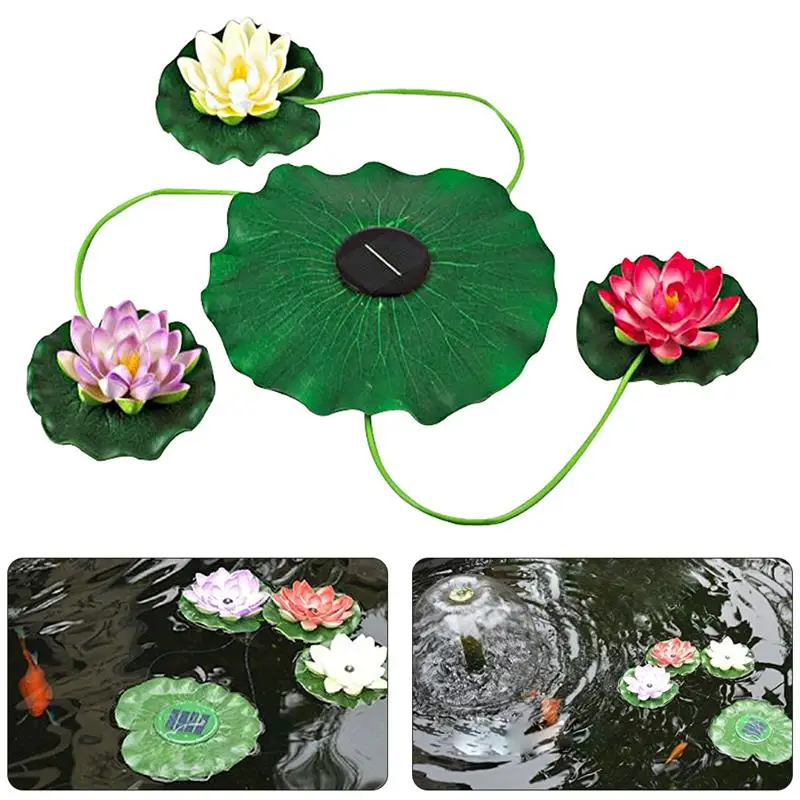 Outdoor Solar Power Energy Lotus Light LED Floating Flower Waterproof Lamp Night Light For Pool Pond Garden Decoration