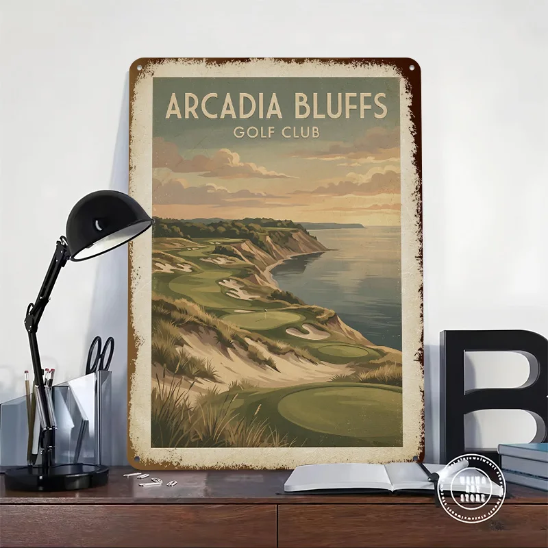 Arcadia Bluffs Golf Club Vintage Poster Retro 3D Printed Metal Signs Customized Wall Hanging Gift for Home Decoration Luxury