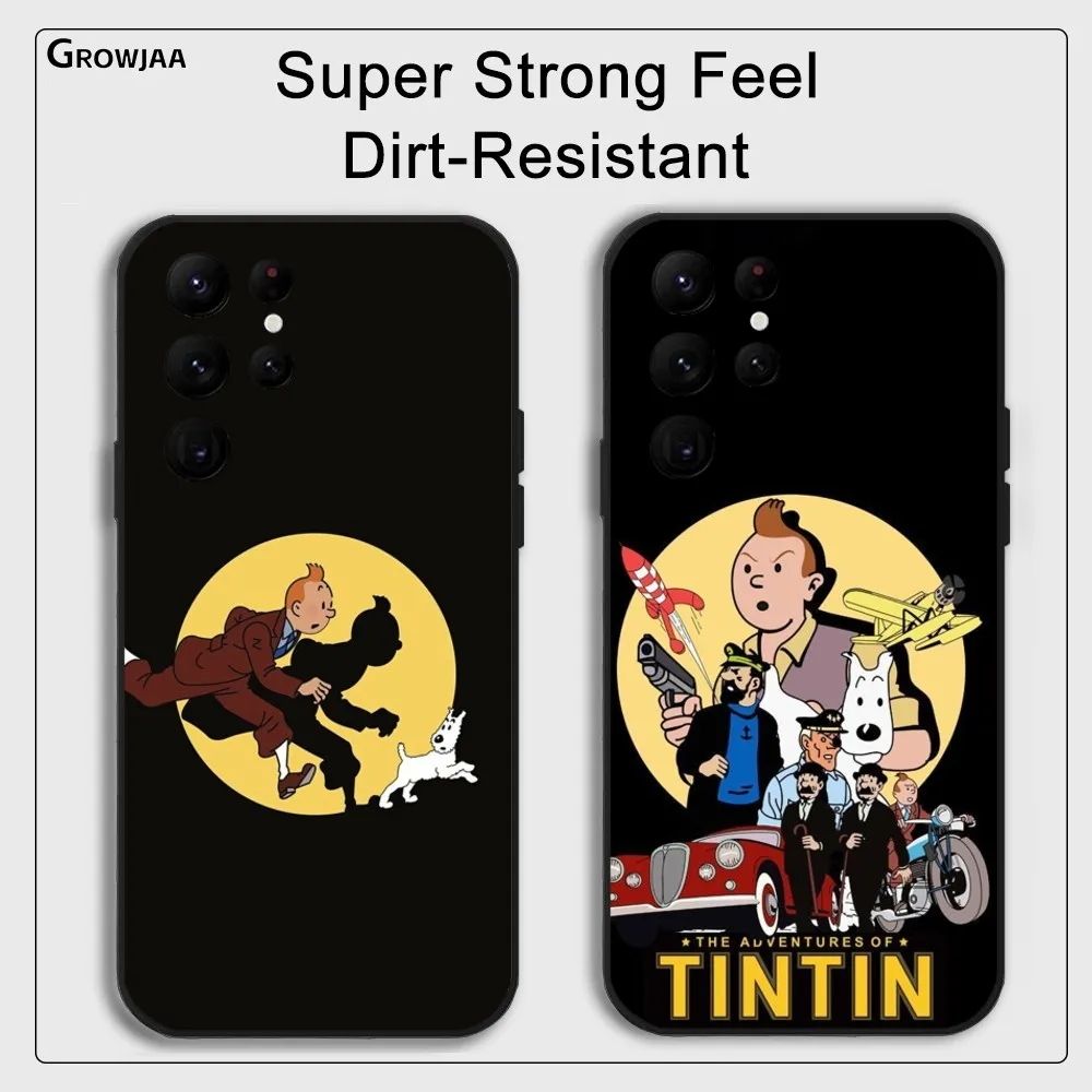 The A-Adventures of T-Tintin Phone Case for Samsung Galaxy S24 Ultra S22 S23 Ultra S21 S20 5G Protective Silicone TPU Funda