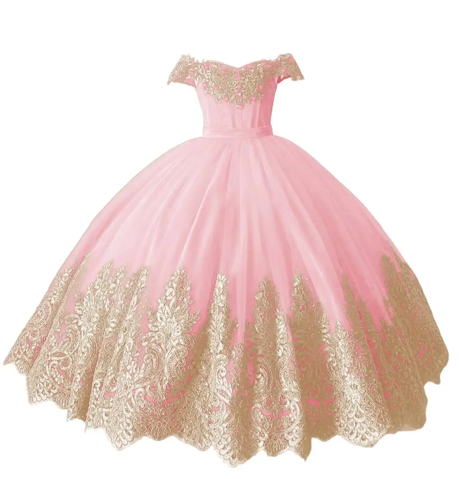 Customized Flower Girl Dress for Wedding Glitter Bow Sleeveless High Waist Floor Length Kids Birthday First Communion Gown