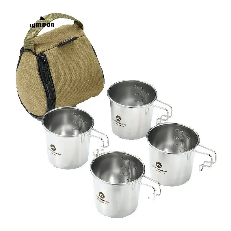 (1pcs) Camping Beer Cups Campingmoon S180 S190 Steel Small Drink Cup
