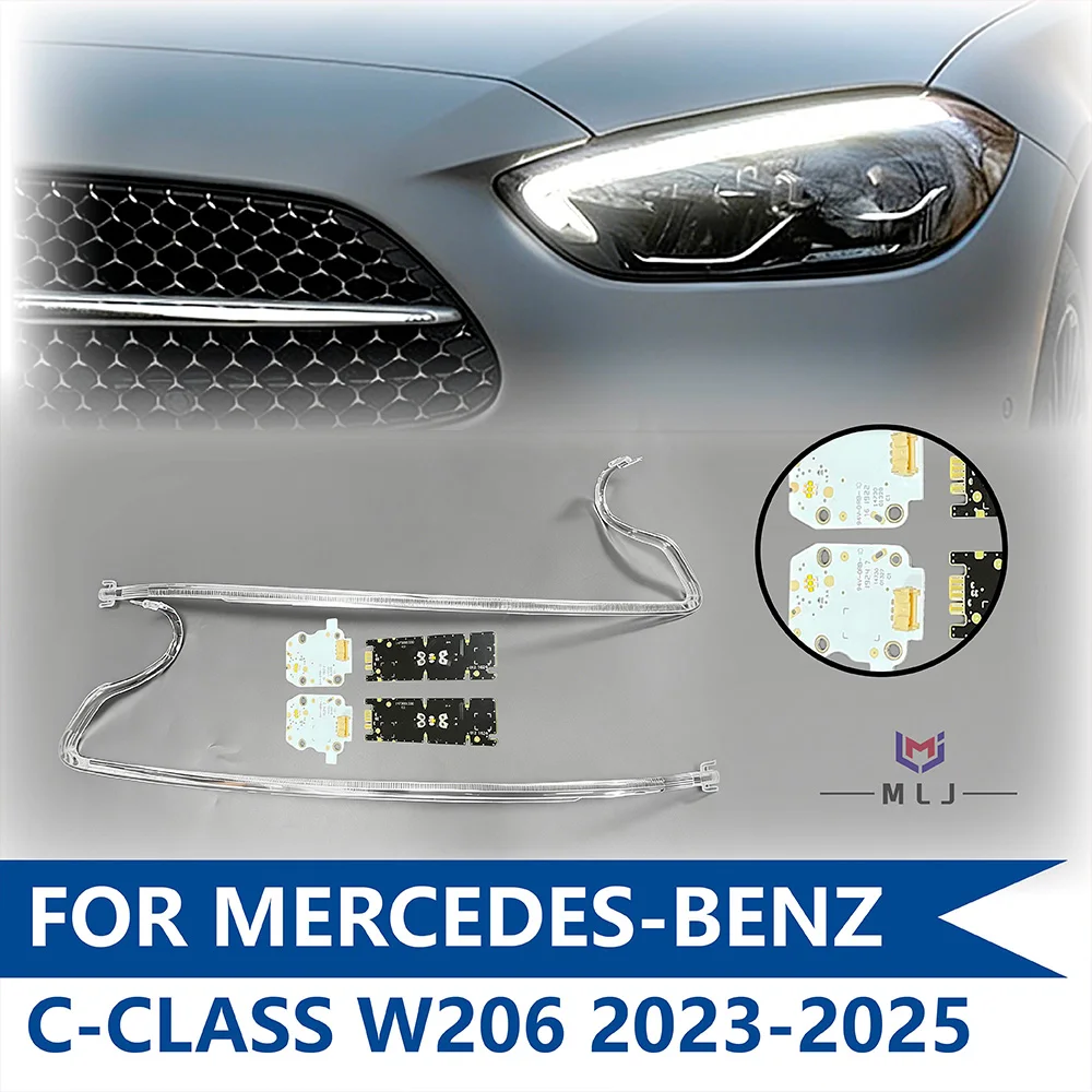 

For Mercedes-Benz C Class W206 2023 2024 2025 Headlight DRL Light Guide Strip LED Light Source Board Angel Eye Car Accessories