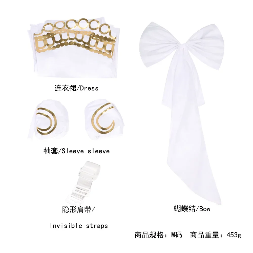 Anime Princess Serenity Tsukino Usagi Cosplay Costume White Long Woman Dress Big Bow Halloween Party Role Play Hallowee Suit - view 5
