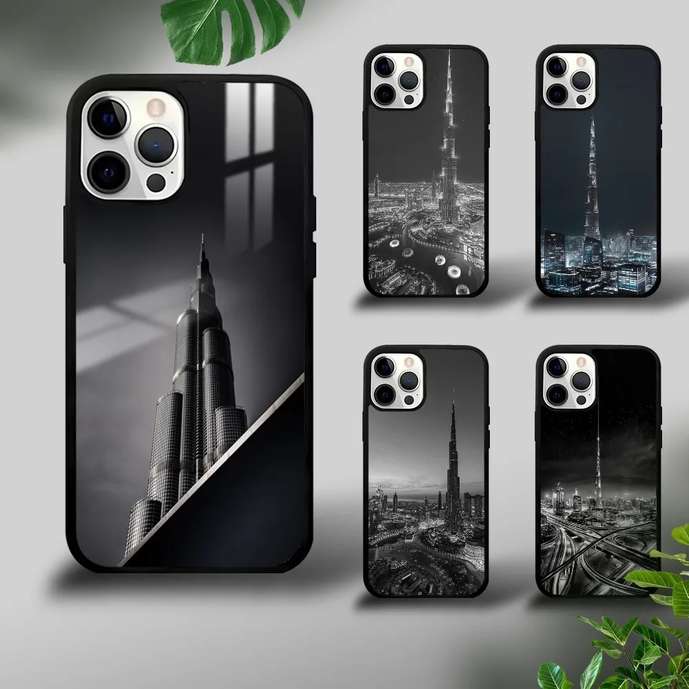 Dubai Night View Phone Case For iPhone 16 15 14 13 12 11 Pro Xs Max Mini Plus Celulares Hard Funda