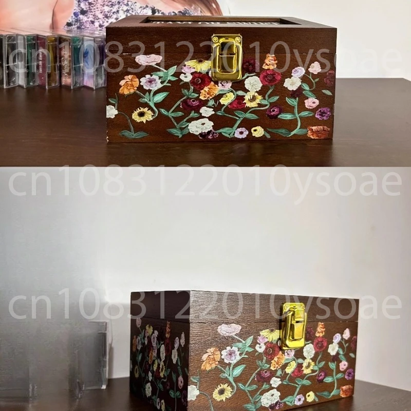 

Era Tour Piano Pattern Wooden Storage Box Friendship Bracelet Small Card Storage Box Retro Beautiful Merch Storage Box Home