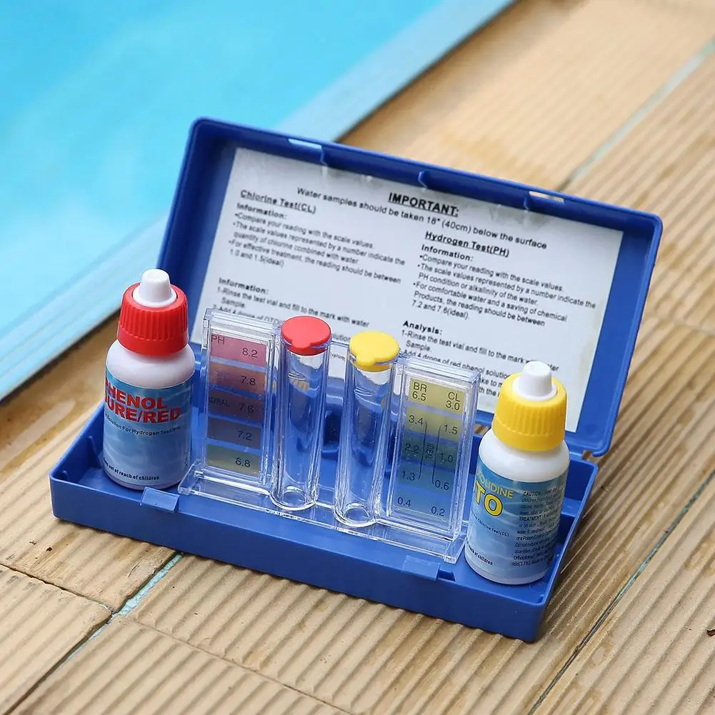 PH cloro Kit di Test della qualità dell\'acqua Tester della piscina scatola di prova dell\'acqua accessori per Spa gonfiabili per piscine domestiche