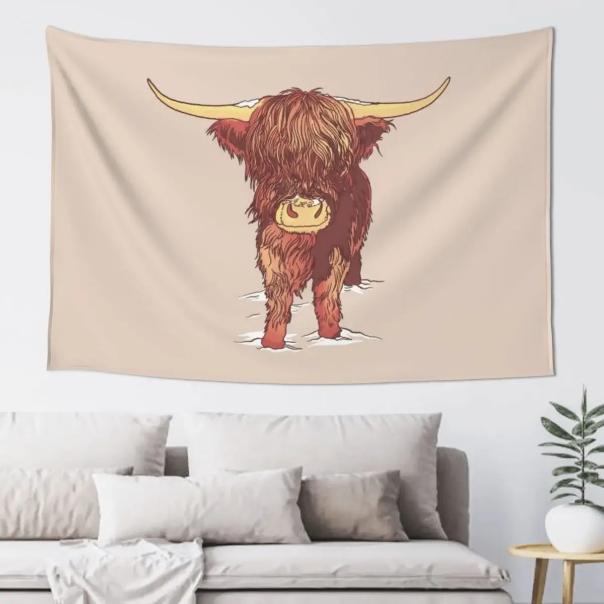 Scottish highland cattle Tapestry Aesthetic Room Decor Korean Tapete For The Wall Home Decorators Tapestry