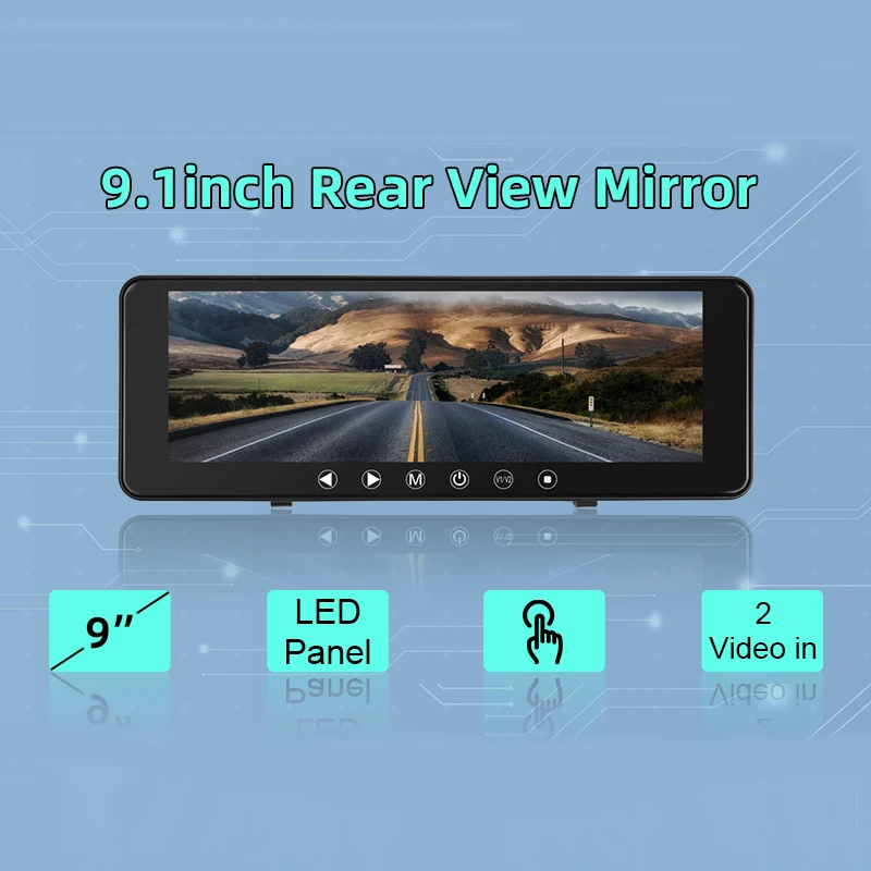 

9.1Inch Car Video Recorder Rear View Camera Monitor Screen Reversing Camera for Car Parking Parking System Camera for Vehicle