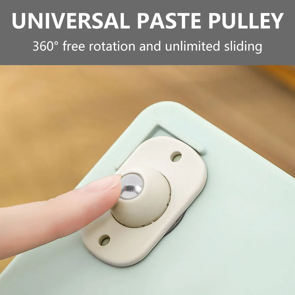 4/8/12Pcs Self Adhesive Type Mute Ball Universal Wheel 1 Beads Furniture Casters Wheels Stainless Steel Wheel 360° Rotation