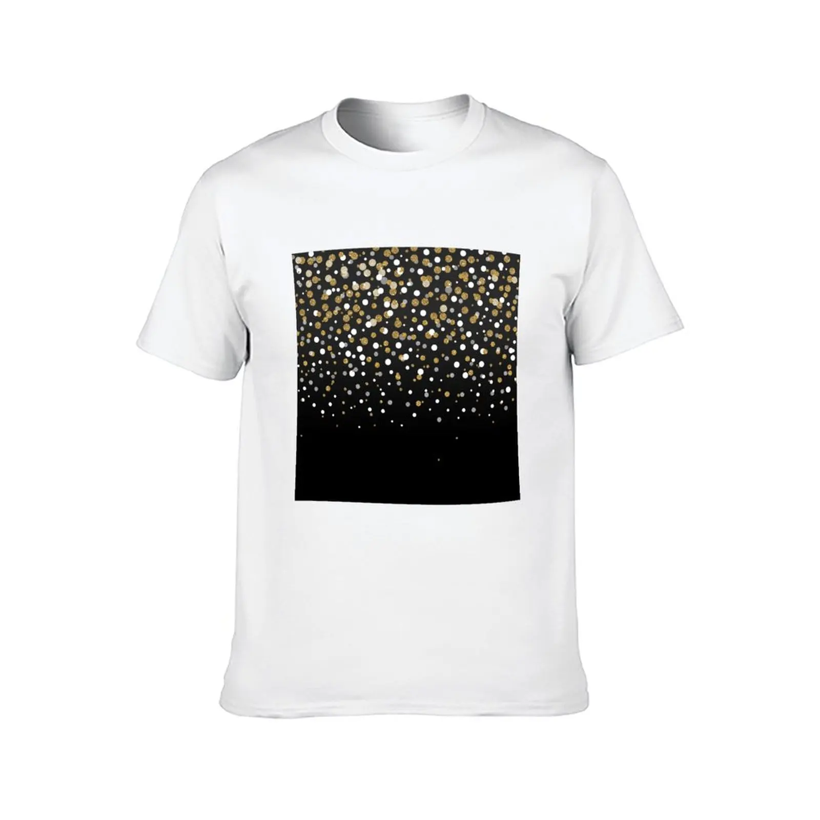 Pretty Girly Gold Glitter Dots Confetti Illustration T-Shirt new edition animal prinfor boys summer tops mens shirts graphic tee