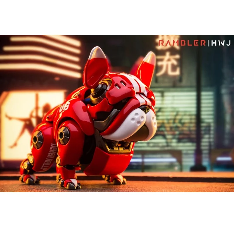 【Big Discounts】Genuine Original HWJ RAMBLER Mechanical Bulldog Red Green Color Robot Dog Action Figure With Box