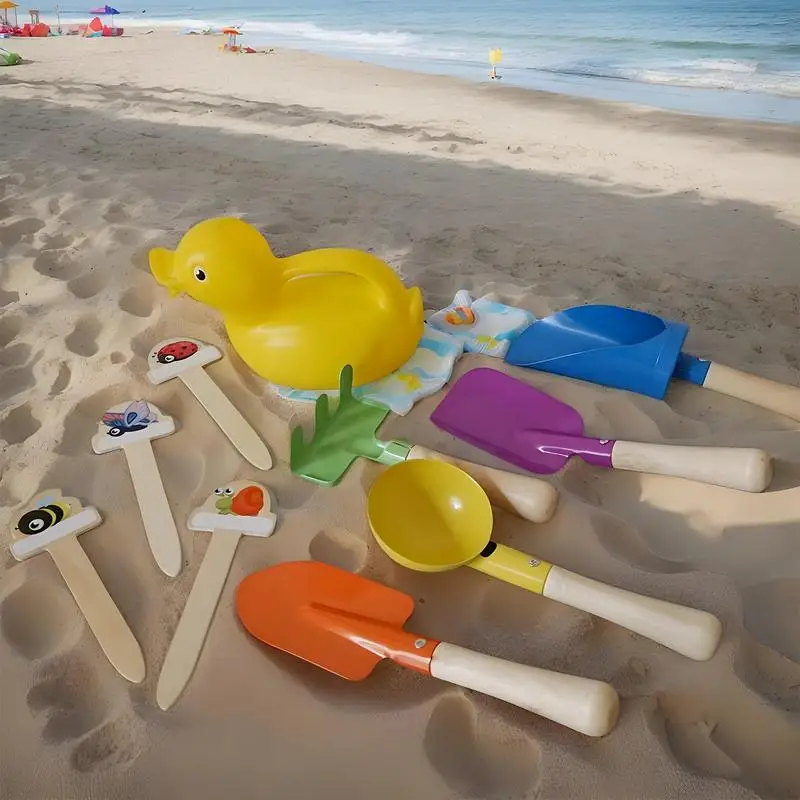 Sand Beach Toys 9X Travel Sand Toys Digging Tools Kit for Pool Garden Vacation Funny Activities for Boys Girls Ages 3